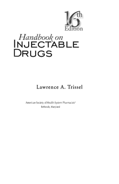 Handbook on Injectable Drugs Handbook on Injectable Drugs