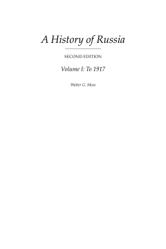 A History of Russia Volume 1 A History of Russia Volume 1