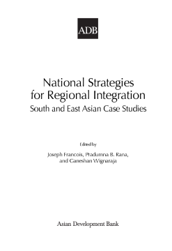 National Strategies for Regional Integration National Strategies for Regional Integration