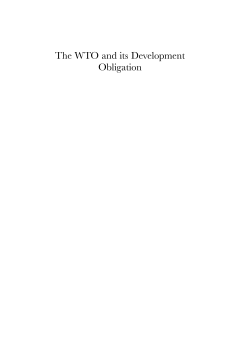 The WTO and its Development Obligation The WTO and its Development Obligation
