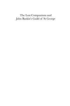 The Lost Companions and John Ruskins Guild of St George The Lost Companions and John Ruskins Guild of St George