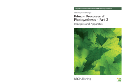 Primary Processes of Photosynthesis, Part 2 Primary Processes of Photosynthesis, Part 2