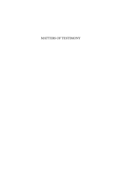 Matters of Testimony