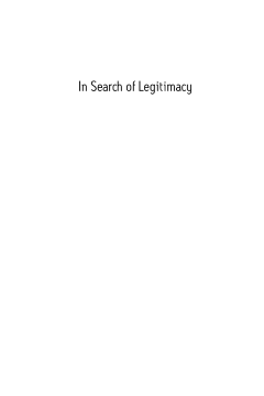 In Search of Legitimacy In Search of Legitimacy