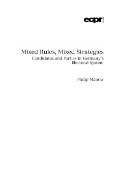 Mixed Rules, Mixed Strategies Mixed Rules, Mixed Strategies