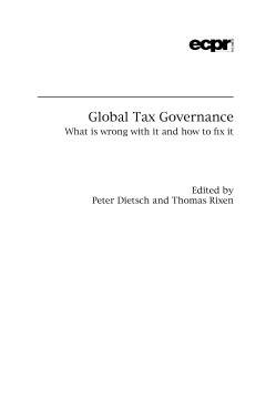 Global Tax Governance Global Tax Governance