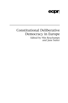 Constitutional Deliberative Democracy in Europe Constitutional Deliberative Democracy in Europe