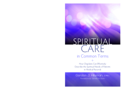 Spiritual Care in Common Terms Spiritual Care in Common Terms