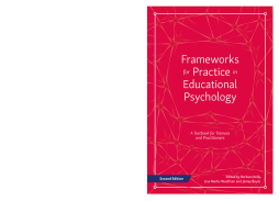 Frameworks for Practice in Educational Psychology, Second Edition Frameworks for Practice in Educational Psychology, Second Edition
