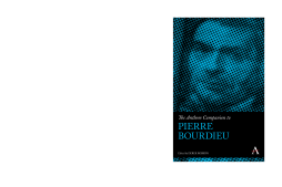 The Anthem Companion to Pierre Bourdieu The Anthem Companion to Pierre Bourdieu