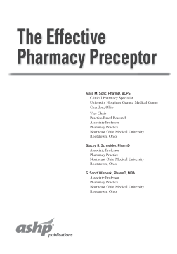 The Effective Pharmacy Preceptor The Effective Pharmacy Preceptor