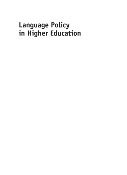 Language Policy in Higher Education Language Policy in Higher Education