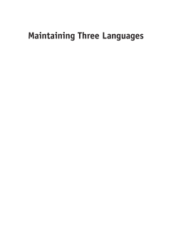 Maintaining Three Languages Maintaining Three Languages