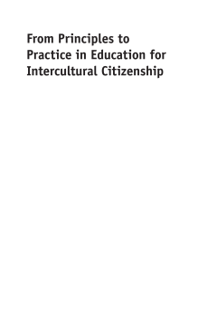 From Principles to Practice in Education for Intercultural Citizenship From Principles to Practice in Education for Intercultural Citizenship