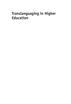 Translanguaging in Higher Education Translanguaging in Higher Education