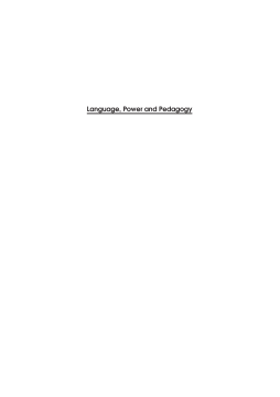 Language, Power and Pedagogy Language, Power and Pedagogy
