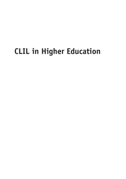 CLIL in Higher Education CLIL in Higher Education