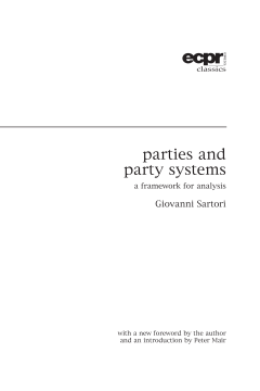 Parties and Party Systems Parties and Party Systems