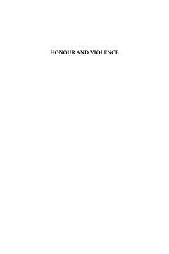 Honour and Violence Honour and Violence
