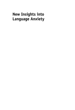 New Insights into Language Anxiety