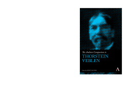 The Anthem Companion to Thorstein Veblen The Anthem Companion to Thorstein Veblen