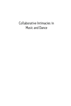 Collaborative Intimacies in Music and Dance Collaborative Intimacies in Music and Dance