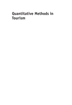 Quantitative Methods in Tourism Quantitative Methods in Tourism