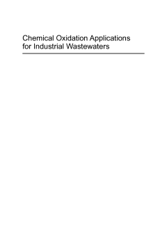 Chemical Oxidation Applications for Industrial Wastewaters Chemical Oxidation Applications for Industrial Wastewaters