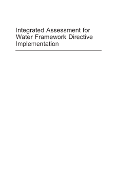Integrated Assessment for Water Framework Directive Implementation Integrated Assessment for Water Framework Directive Implementation