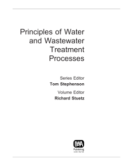Principles of Water and Wastewater Treatment Processes Principles of Water and Wastewater Treatment Processes
