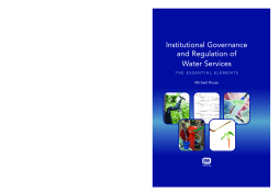 Institutional Governance and Regulation of Water Services Institutional Governance and Regulation of Water Services