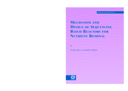 Mechanism and Design of Sequencing Batch Reactors for Nutrient Removal Mechanism and Design of Sequencing Batch Reactors for Nutrient Removal