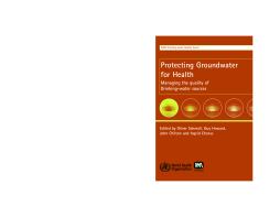 Protecting Groundwater for Health Protecting Groundwater for Health