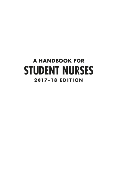 Handbook for Student Nurses, 2017-18 edition Handbook for Student Nurses, 2017-18 edition