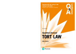Law Express Question and Answer: Tort Law Law Express Question and Answer: Tort Law