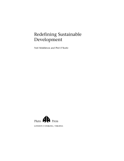 Redefining Sustainable Development Redefining Sustainable Development