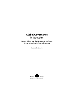 Global Governance in Question Global Governance in Question