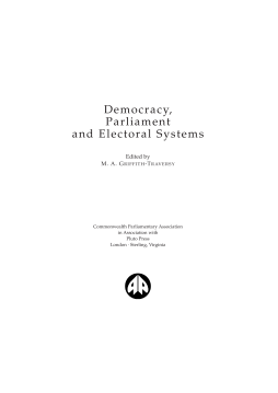 Democracy, Parliament and Electoral Systems Democracy, Parliament and Electoral Systems