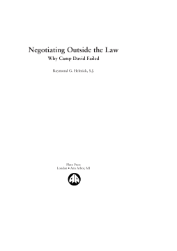 Negotiating Outside the Law Negotiating Outside the Law