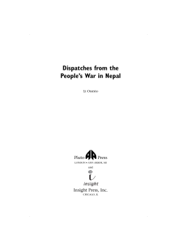 Dispatches From the People's War in Nepal Dispatches From the People's War in Nepal