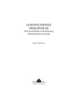 Learning Politics From Sivaram Learning Politics From Sivaram