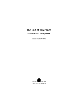 The End of Tolerance The End of Tolerance