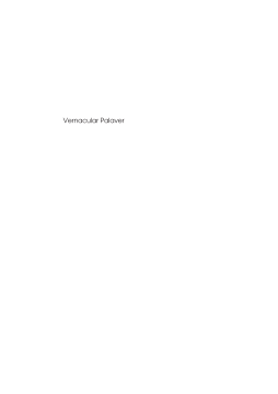 Vernacular Palaver Vernacular Palaver