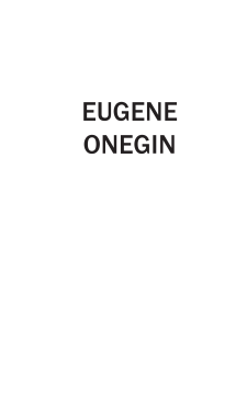 Eugene Onegin Eugene Onegin