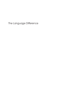 The Language Difference The Language Difference
