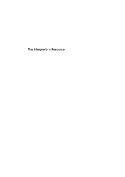 The Interpreter's Resource The Interpreter's Resource
