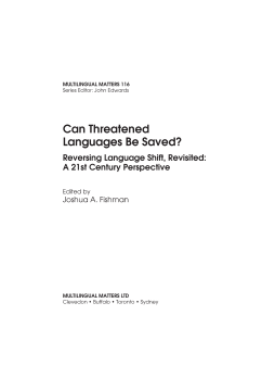 Can Threatened Languages be Saved? Can Threatened Languages be Saved?