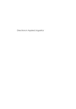 Directions in Applied Linguistics Directions in Applied Linguistics