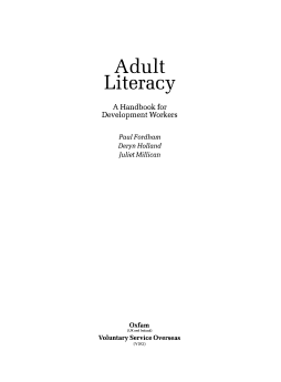 Adult Literacy Adult Literacy