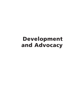 Development and Advocacy Development and Advocacy